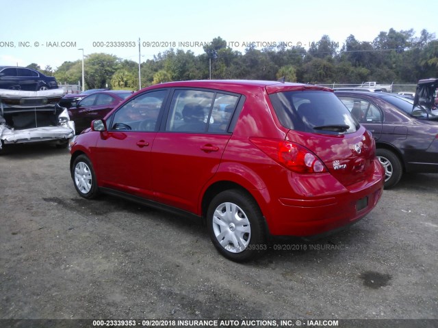 3N1BC1CP8BL390109 - 2011 NISSAN VERSA S/SL RED photo 3