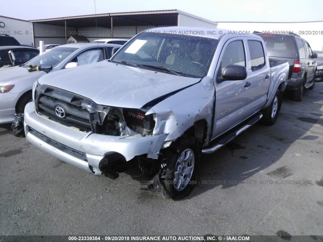 5TEJU62N87Z431894 - 2007 TOYOTA TACOMA DOUBLE CAB PRERUNNER SILVER photo 2