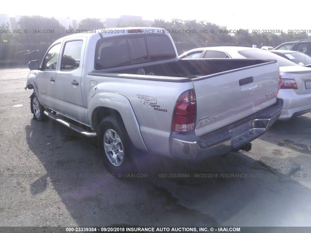 5TEJU62N87Z431894 - 2007 TOYOTA TACOMA DOUBLE CAB PRERUNNER SILVER photo 3