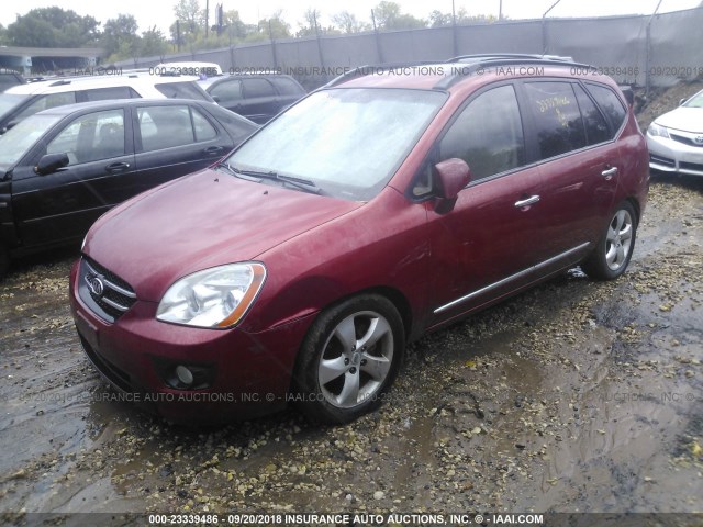 KNAFG526987165825 - 2008 KIA RONDO LX/EX MAROON photo 2