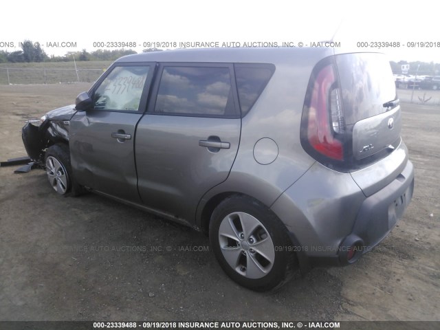 KNDJN2A23F7139024 - 2015 KIA SOUL GRAY photo 3