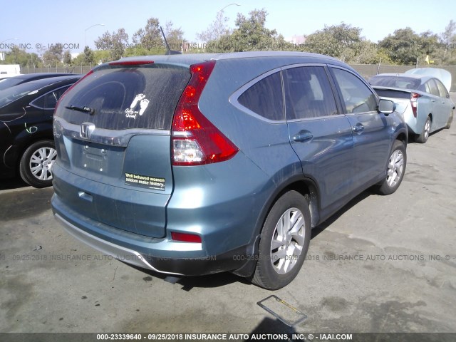 2HKRM3H71GH514273 - 2016 HONDA CR-V EXL Light Blue photo 4