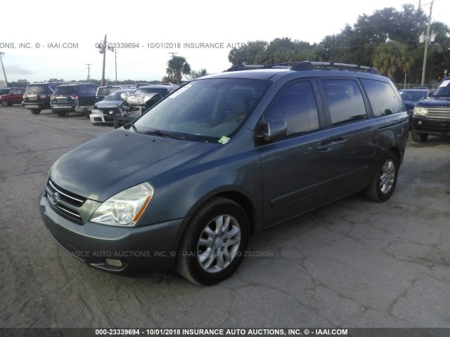 KNDMB233376173791 - 2007 KIA SEDONA EX/LX BLUE photo 2