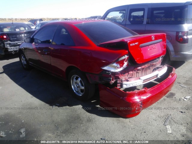 1HGEM22135L029799 - 2005 HONDA CIVIC DX VP RED photo 3