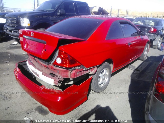 1HGEM22135L029799 - 2005 HONDA CIVIC DX VP RED photo 4