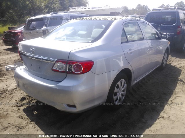 2T1BU4EE2DC092877 - 2013 TOYOTA COROLLA S/LE SILVER photo 4