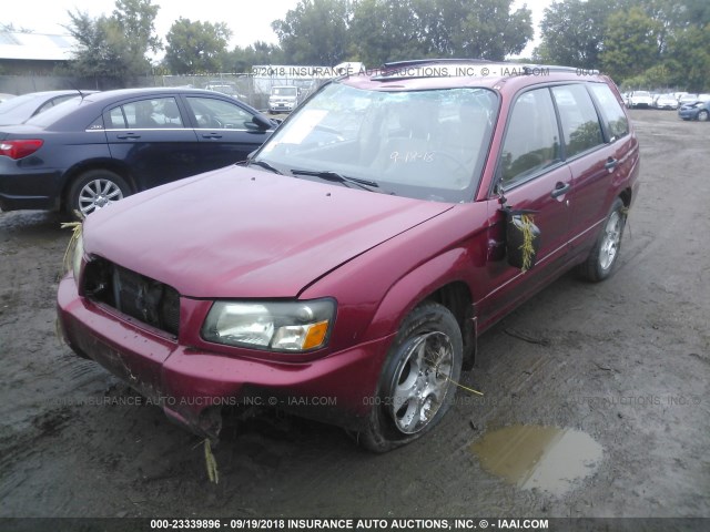 JF1SG65644H711881 - 2004 SUBARU FORESTER 2.5XS მუქწითელი ფოტო 2