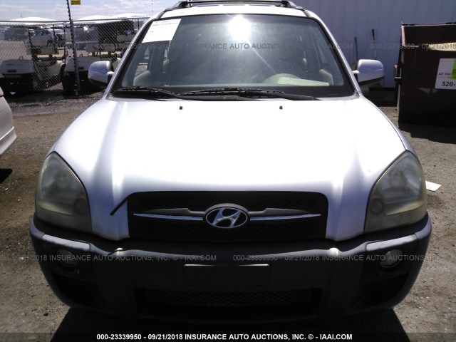 KM8JN72DX6U340459 - 2006 HYUNDAI TUCSON GLS/LIMITED SILVER photo 6