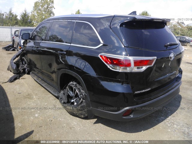 5TDJKRFH6GS285276 - 2016 TOYOTA HIGHLANDER XLE შავი ფოტო 3