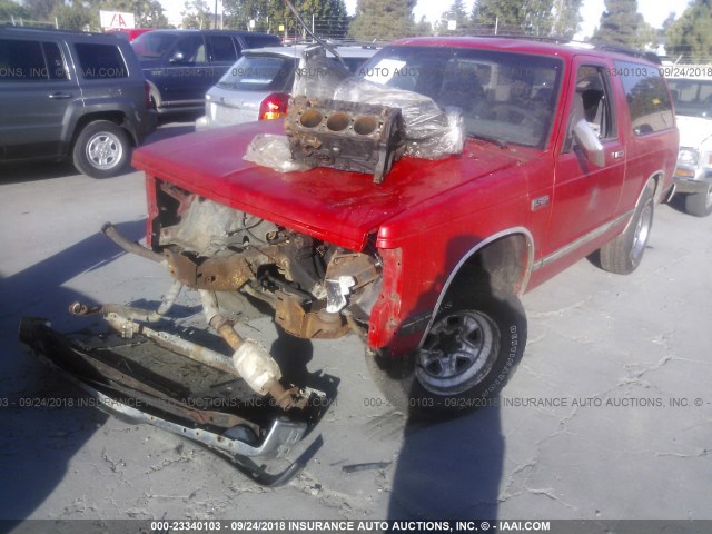 1GNCS18R5H8136483 - 1987 CHEVROLET BLAZER S10 RED photo 2