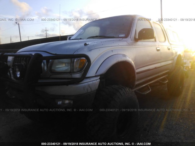 5TEHN72N42Z131814 - 2002 TOYOTA TACOMA DOUBLE CAB SILVER photo 2