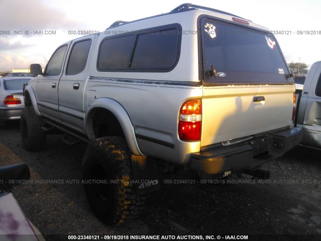 5TEHN72N42Z131814 - 2002 TOYOTA TACOMA DOUBLE CAB SILVER photo 3