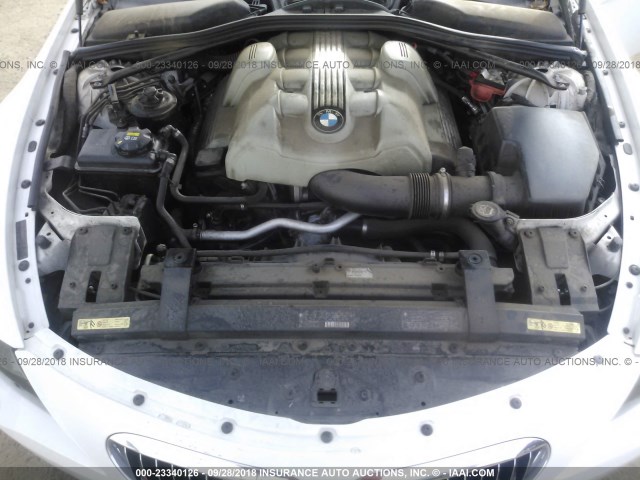 WBAEH73465B192460 - 2005 BMW 645 CI AUTOMATIC WHITE photo 10