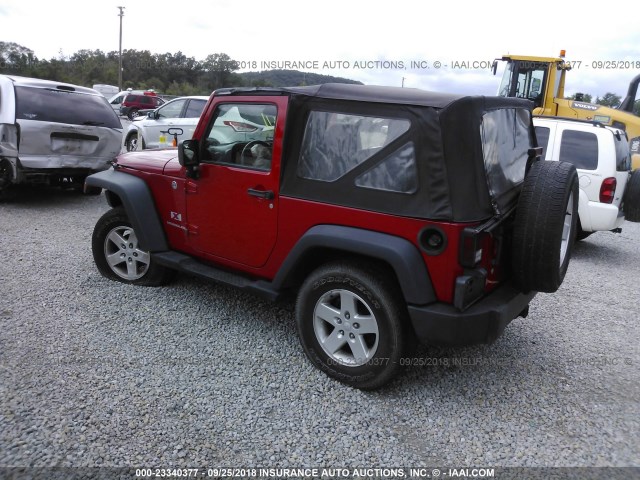 1J4FA24197L164484 - 2007 JEEP WRANGLER X RED photo 3