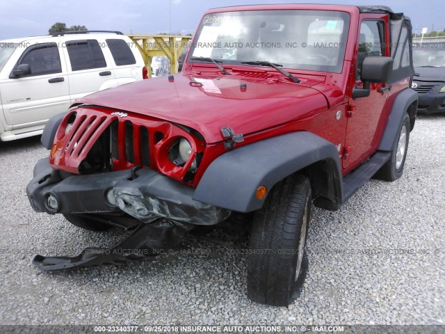 1J4FA24197L164484 - 2007 JEEP WRANGLER X RED photo 6