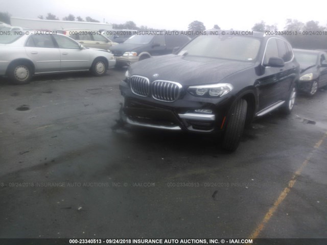 5UXTR7C5XKLF27128 - 2019 BMW X3 SDRIVE30I BLACK photo 2