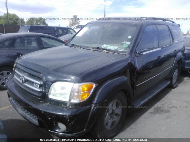 5TDZT38A31S034901 - 2001 TOYOTA SEQUOIA LIMITED BLACK photo 2