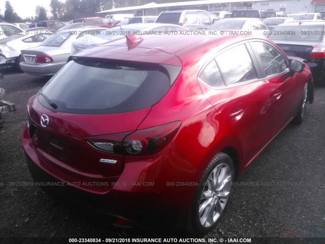 JM1BM1M35E1102841 - 2014 MAZDA 3 GRAND TOURING RED photo 4