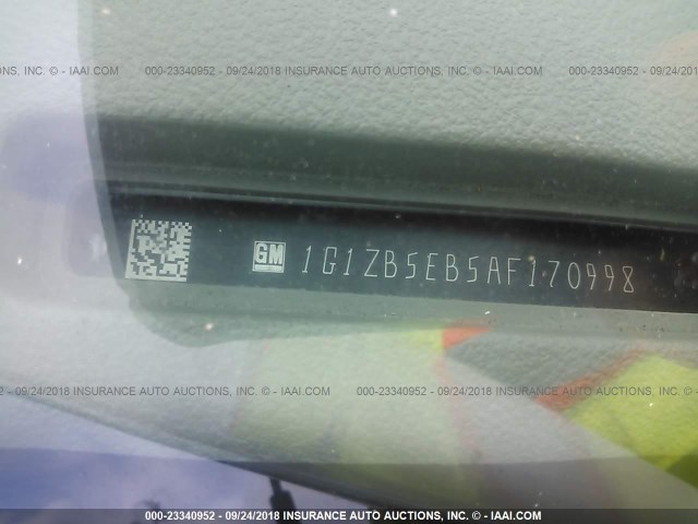 1G1ZB5EB5AF170998 - 2010 CHEVROLET MALIBU LS Ağ foto 9