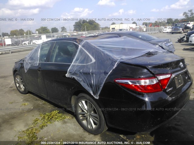4T1BF1FK7FU067746 - 2015 TOYOTA CAMRY LE/XLE/SE/XSE BLACK photo 3