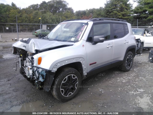 ZACCJBCT4GPC60949 - 2016 JEEP RENEGADE TRAILHAWK SILVER photo 2