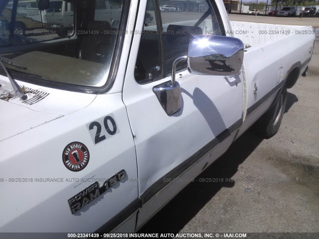 1B7HM16YXNS655949 - 1992 DODGE W-SERIES W150 WHITE photo 6