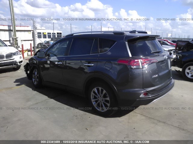 JTMYFREV6JJ738424 - 2018 TOYOTA RAV4 LIMITED/PLATINUM GRAY photo 3