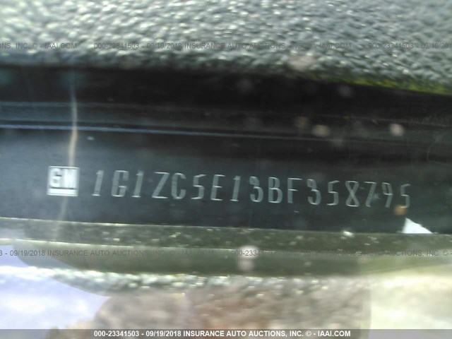 1G1ZC5E13BF358795 - 2011 CHEVROLET MALIBU 1LT SILVER photo 9