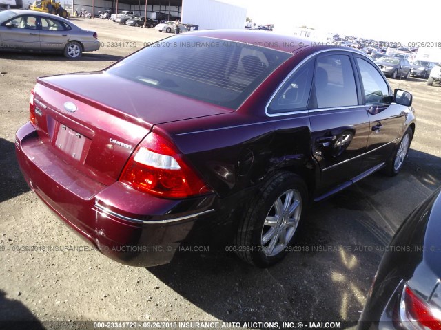 1FAFP25126G157425 - 2006 FORD FIVE HUNDRED LIMITED RED photo 4