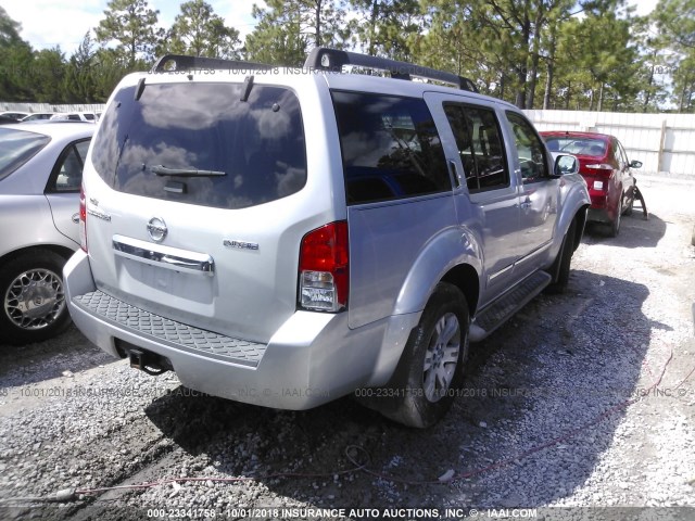 5N1AR1NN7BC610561 - 2011 NISSAN PATHFINDER S/LE/SE SILVER photo 4