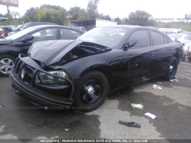 2C3CDXAT9EH150831 - 2014 DODGE CHARGER POLICE BLACK photo 2