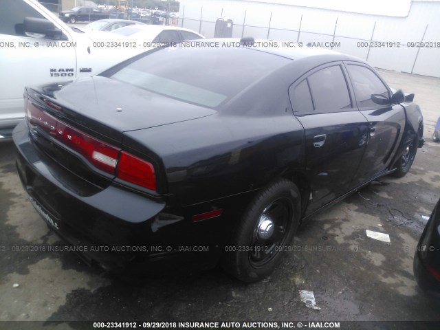 2C3CDXAT9EH150831 - 2014 DODGE CHARGER POLICE BLACK photo 4