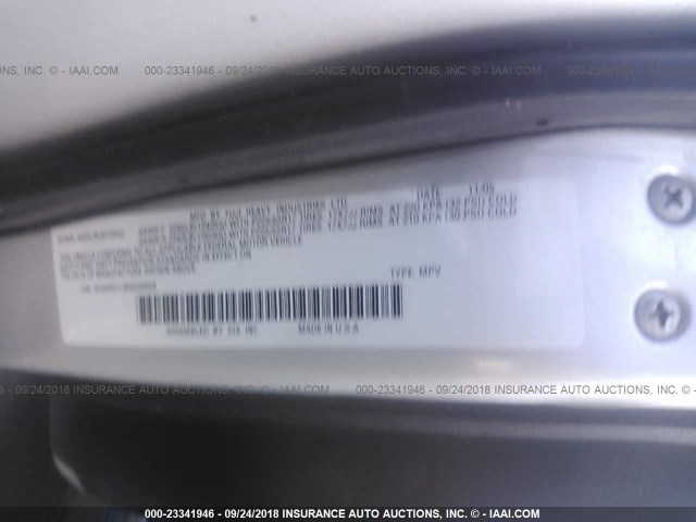 4S4BP61C866330633 - 2006 SUBARU LEGACY OUTBACK 2.5I SILVER photo 9