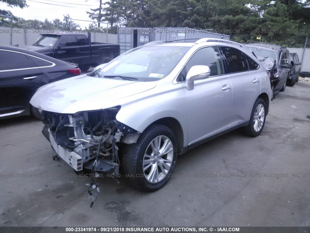 JTJBC1BA3B2422330 - 2011 LEXUS RX 450 SILVER photo 2