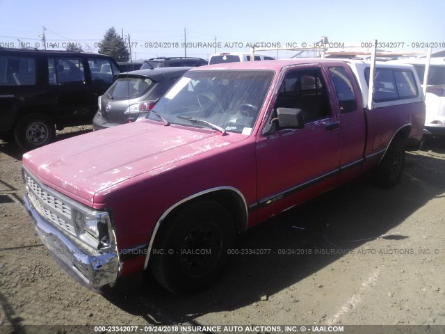 1GCCS19Z4N8111688 - 1992 CHEVROLET S TRUCK S10 RED photo 2