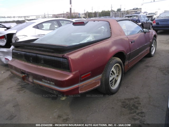 1G2FW87H7GN248072 - 1986 PONTIAC FIREBIRD TRANS AM MAROON photo 4