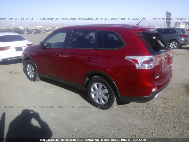JA4AD2A37FZ008723 - 2015 MITSUBISHI OUTLANDER ES წითელი ფოტო 3