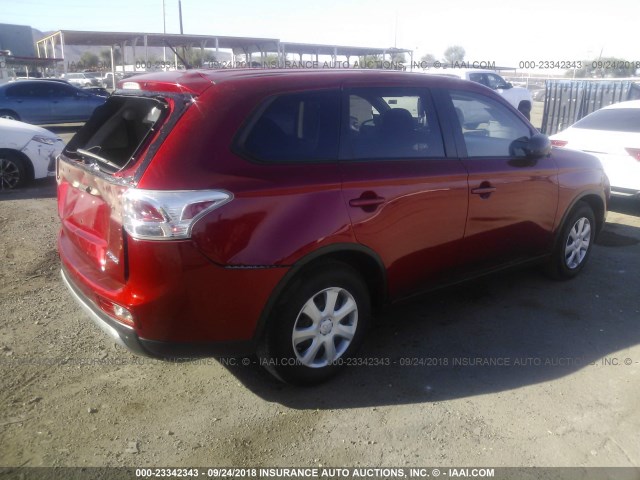 JA4AD2A37FZ008723 - 2015 MITSUBISHI OUTLANDER ES წითელი ფოტო 4