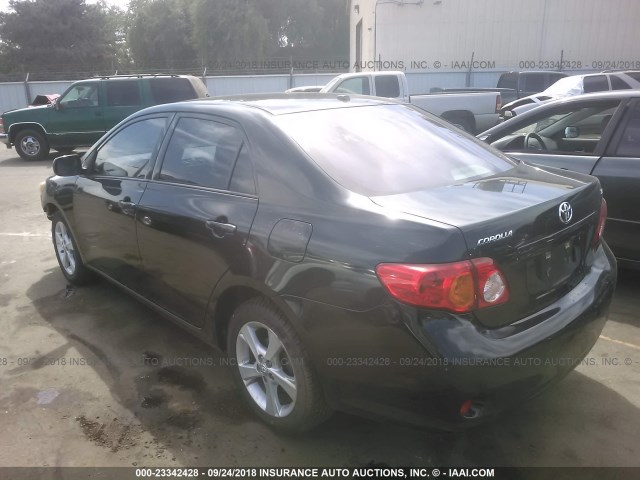 JTDBL40EX9J028771 - 2009 TOYOTA COROLLA LE/XLE BLACK photo 3