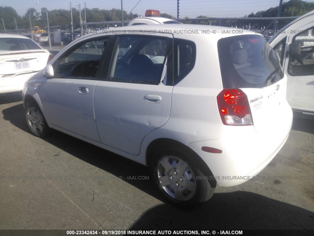 KL1TD66676B523598 - 2006 CHEVROLET AVEO LS WHITE photo 3