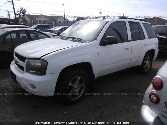 1GNDT33S592102314 - 2009 CHEVROLET TRAILBLAZER LT WHITE photo 2