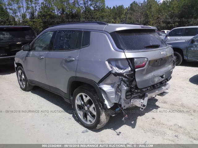 3C4NJCCB3JT406229 - 2018 JEEP COMPASS LIMITED SILVER photo 3