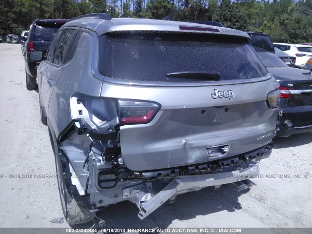 3C4NJCCB3JT406229 - 2018 JEEP COMPASS LIMITED SILVER photo 6