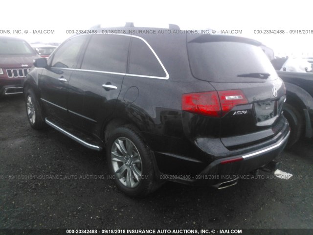 2HNYD2H59BH545299 - 2011 ACURA MDX ADVANCE BLACK photo 3