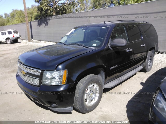 1GNSCJE04DR345314 - 2013 CHEVROLET SUBURBAN C1500 LT BLACK photo 2