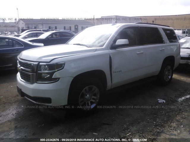 1GNSKBKC3GR304104 - 2016 CHEVROLET TAHOE K1500 LT WHITE photo 2