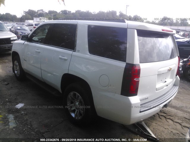 1GNSKBKC3GR304104 - 2016 CHEVROLET TAHOE K1500 LT WHITE photo 3