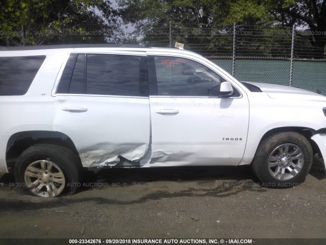 1GNSKBKC3GR304104 - 2016 CHEVROLET TAHOE K1500 LT WHITE photo 6