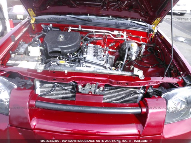 1N6DD26S42C354533 - 2002 NISSAN FRONTIER KING CAB XE RED photo 10