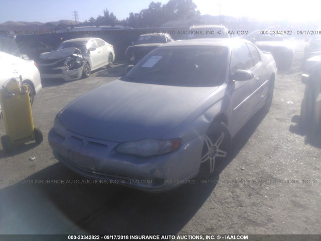 2G1WX12K6Y9346445 - 2000 CHEVROLET MONTE CARLO SS ვერცხლისფერი ფოტო 2